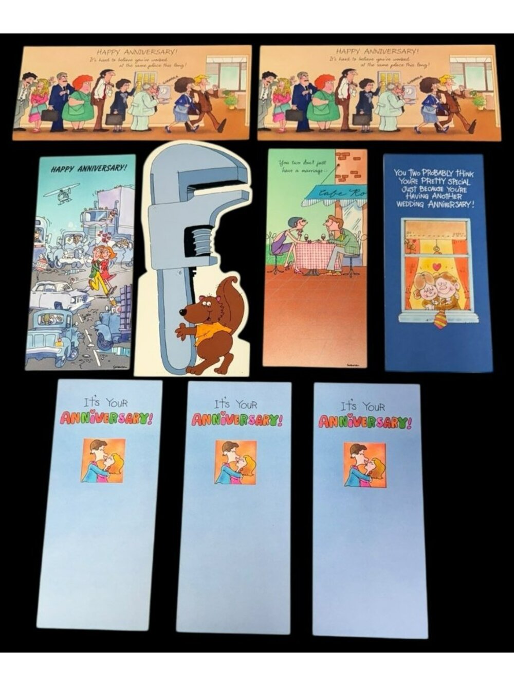 LOT (9) Vintage 1980s 90s Hallmark Contemporary Cards Greeting Happy Anniversary